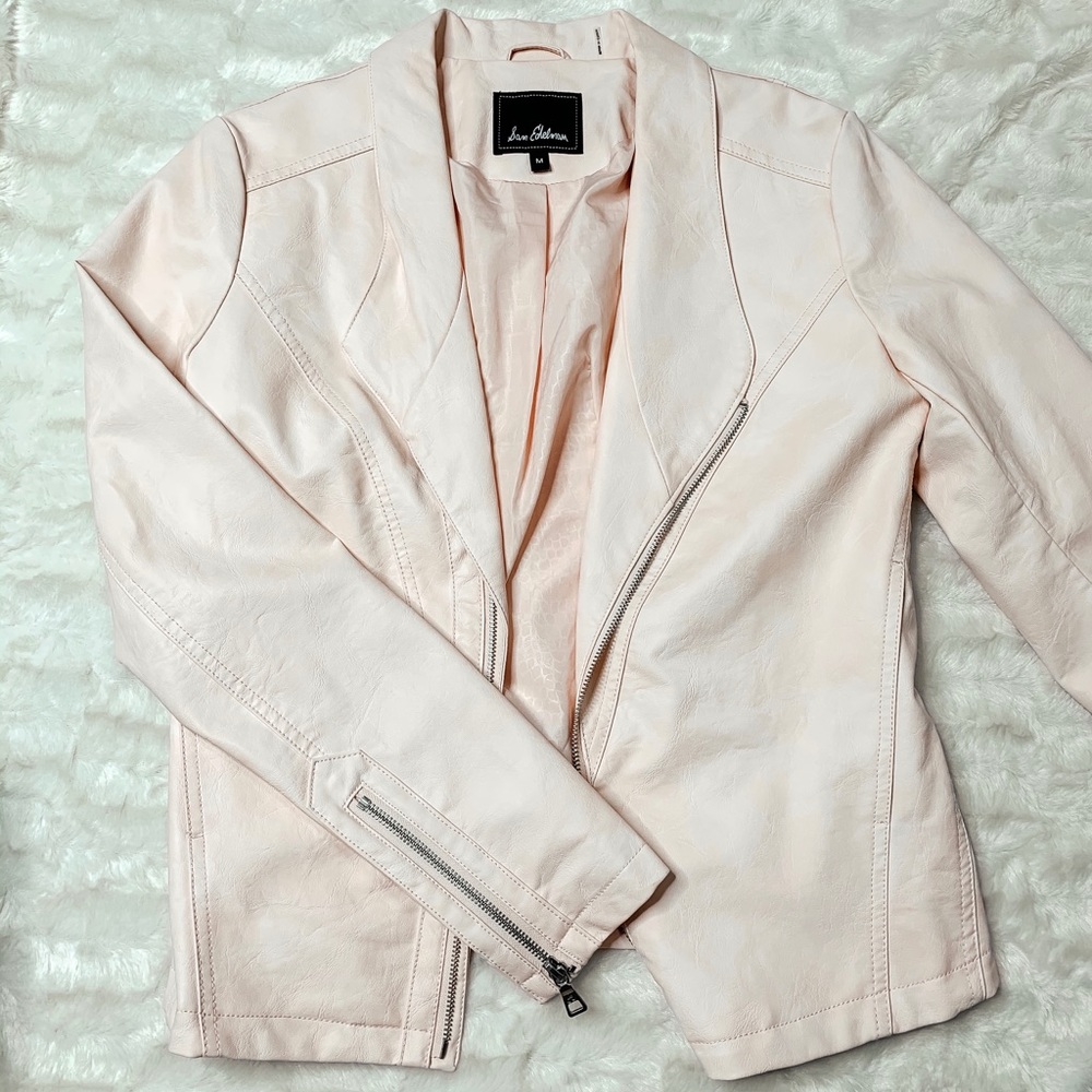 🆕 Sam Edelman Dusty Rose Faux Leather Jacket NWT - Picture 3 of 8